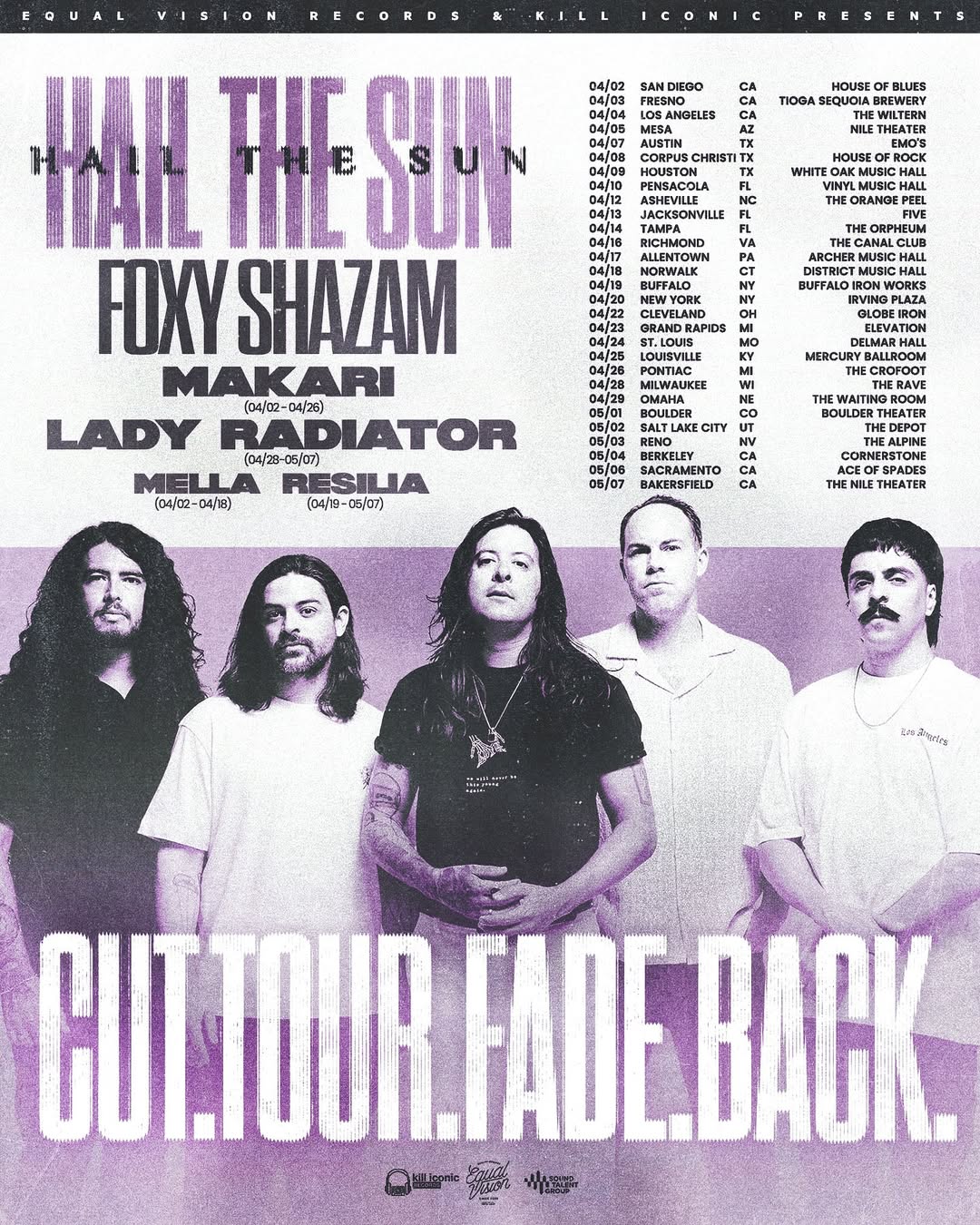 Lady Radiator CUT.TOUR.FADE.BACK. Tour Poster 2026